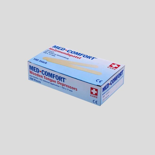 MED COMFORT Holzmundspatel, unsteril 150 mm x 17 mm x 1.5 mm  100 St. in einer Box